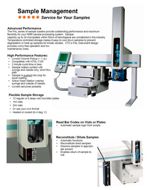 サンプルマネージメント － CTC/LEAP PALリキッドハンドラーシステム